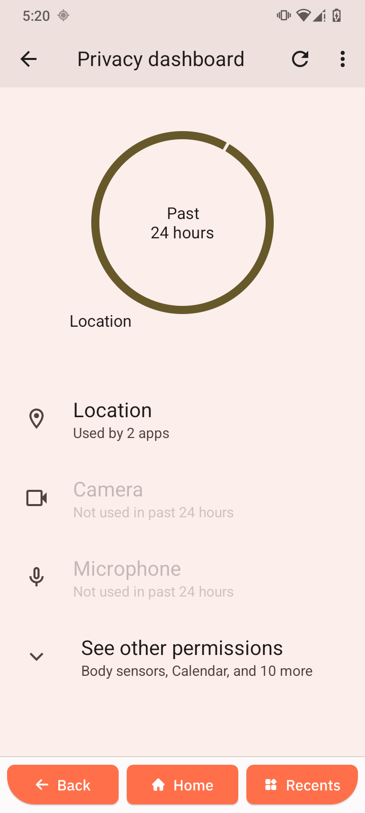 Privacy dashboard