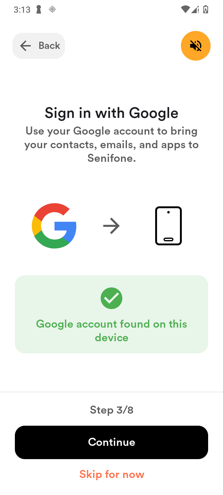 Google account sign-in screen