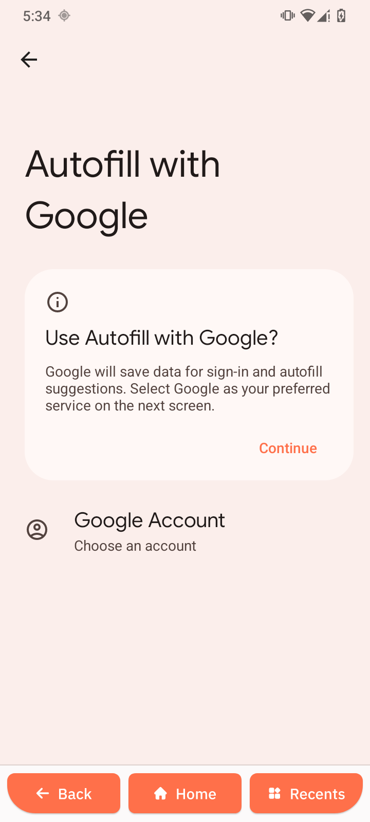 Autofill service from Google