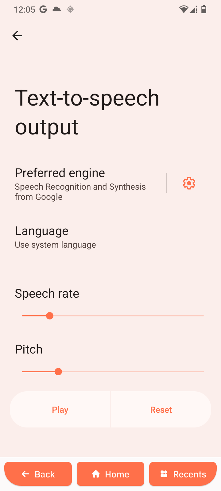 Text-to-speech output