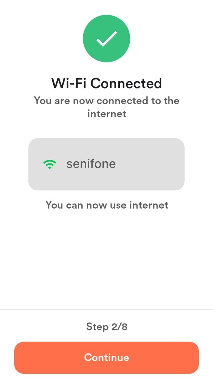 Connected Wi-Fi confirmation