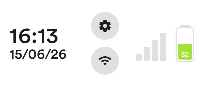 Gear icon for opening Settings