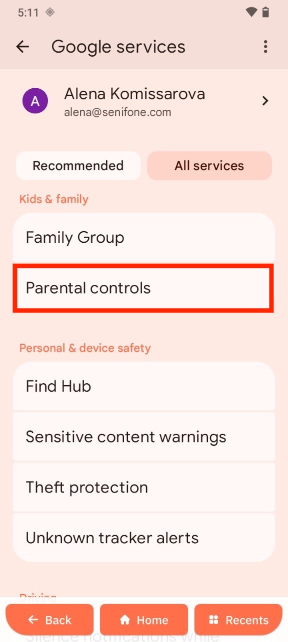 Parental controls