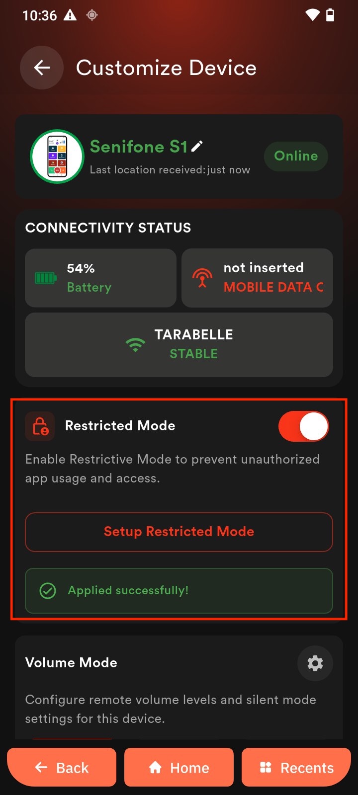 Restrictive mode2