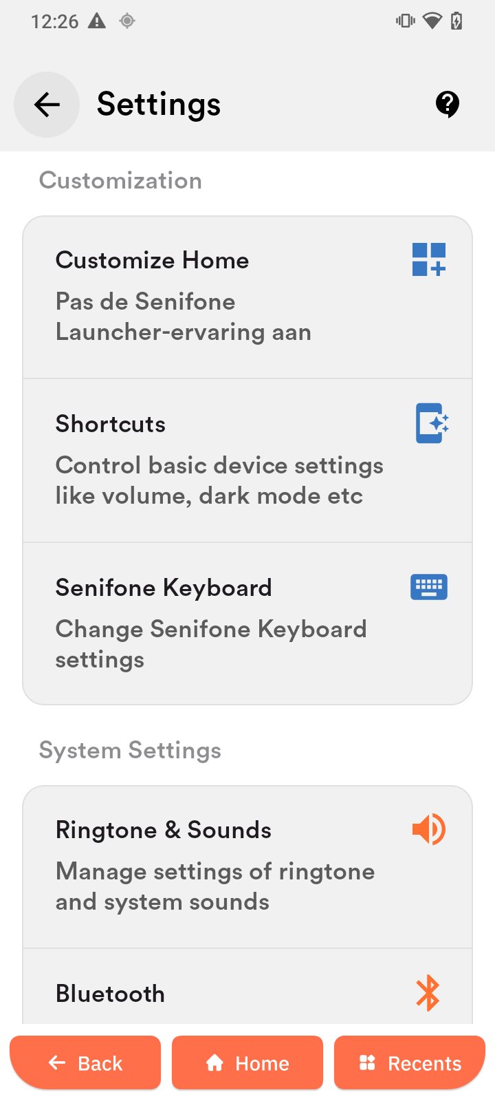 Customization options