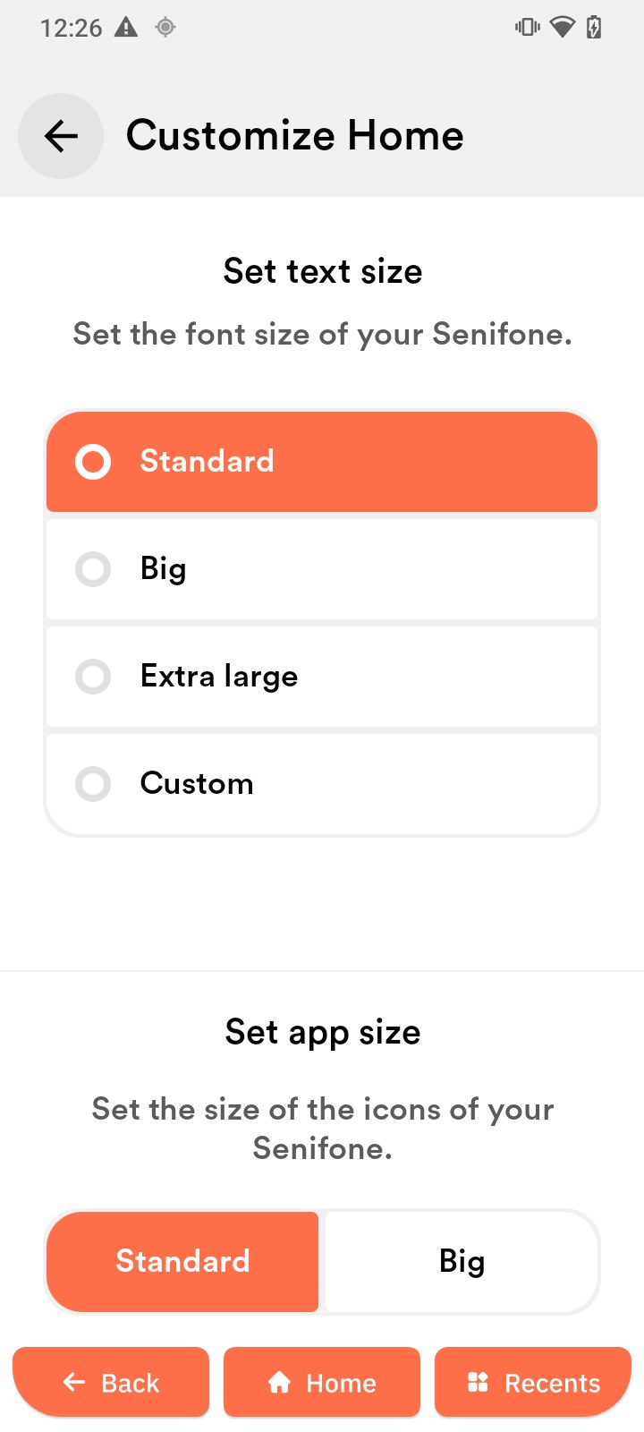 Text size