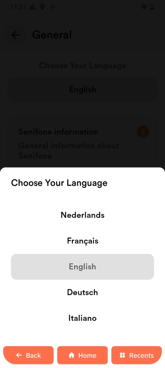 Language selection list