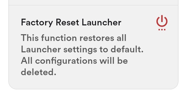 Reset Launcher option
