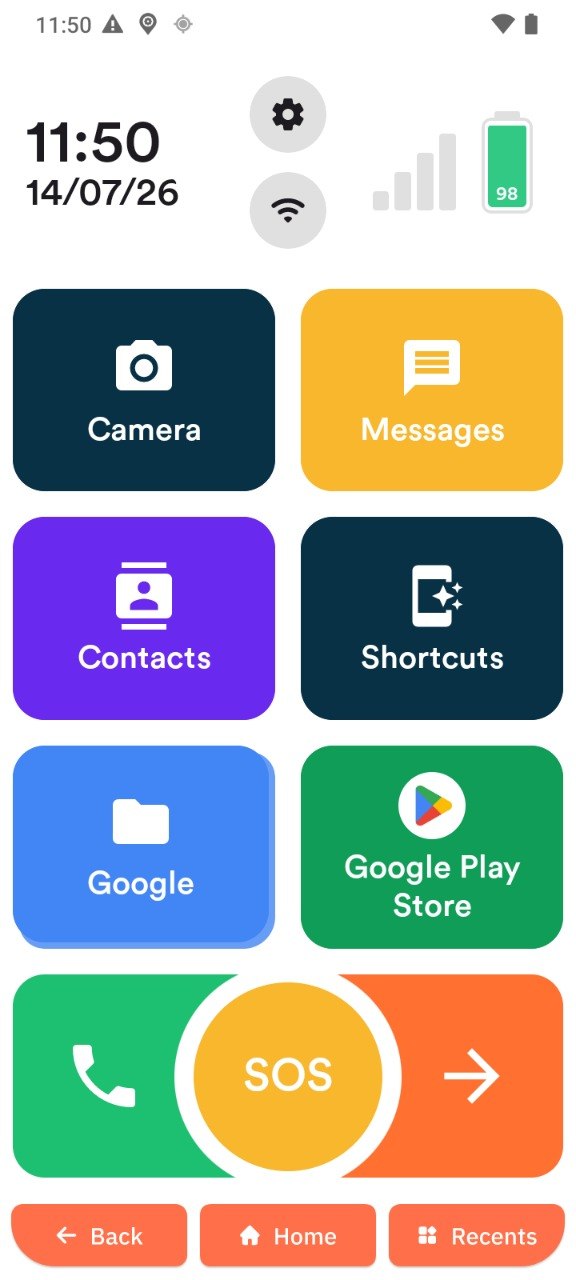 Senifone S1 home screen