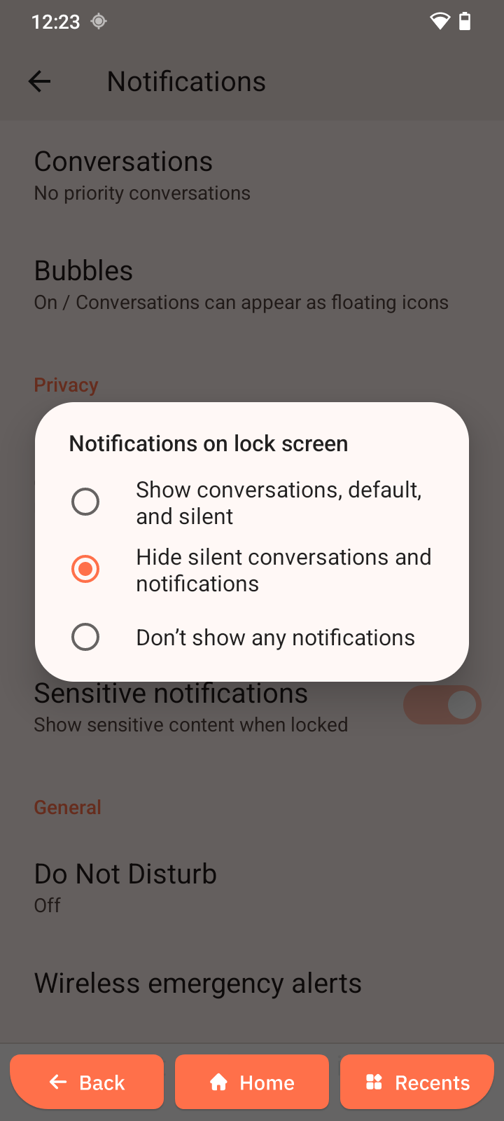 Notifications on lock screen
