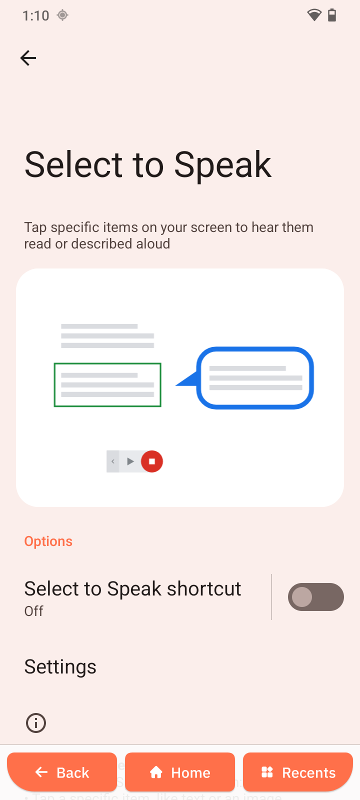 Select to speak