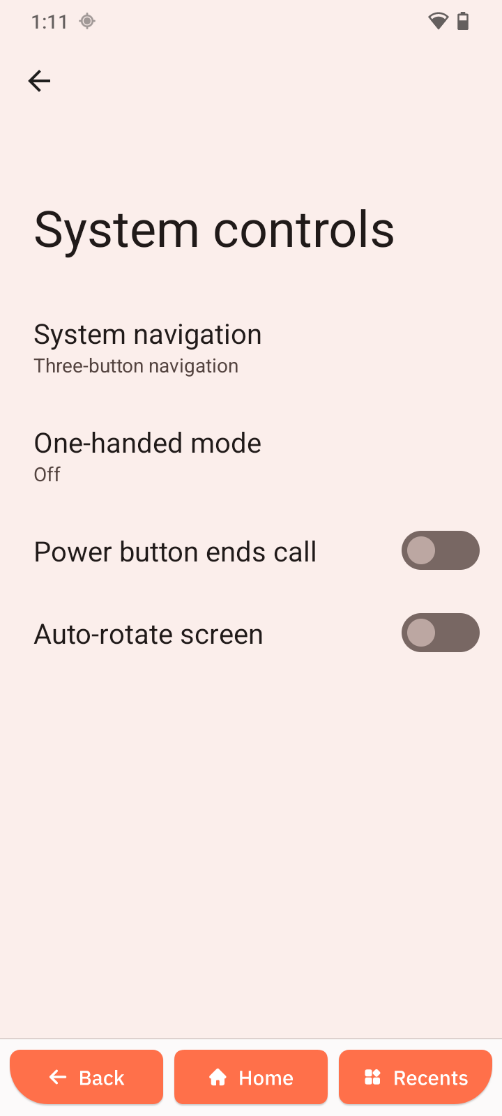 System controls