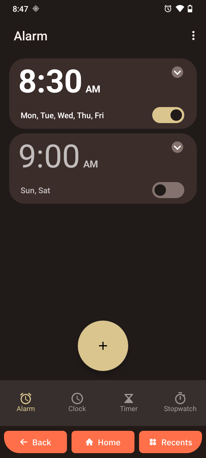 Alarm app