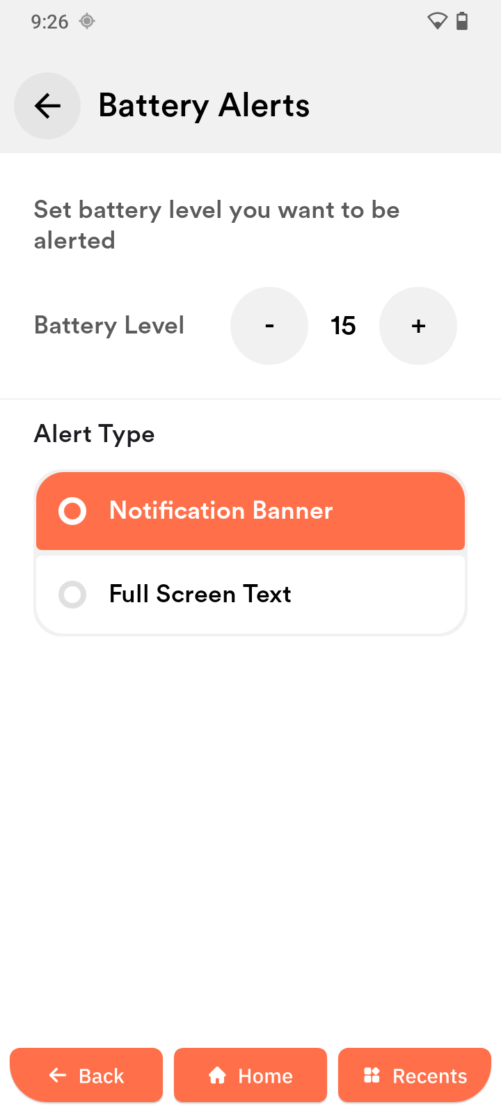 Battery Alerts