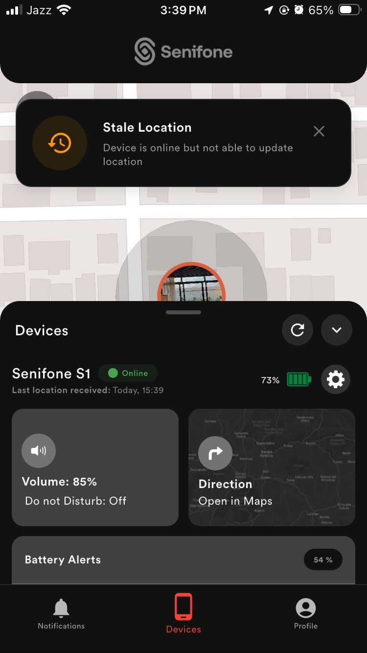 Devices screen