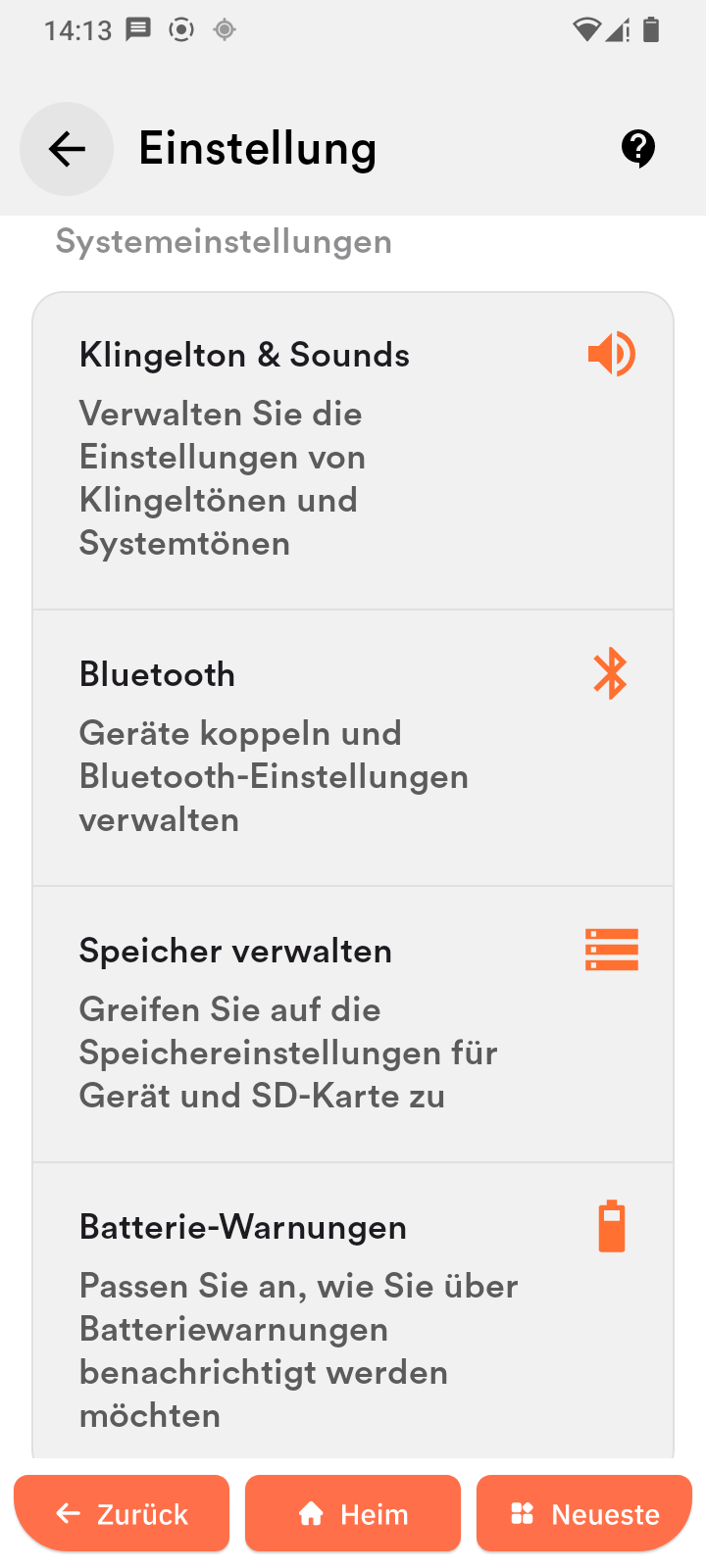 Systemeinstellungen-Übersicht