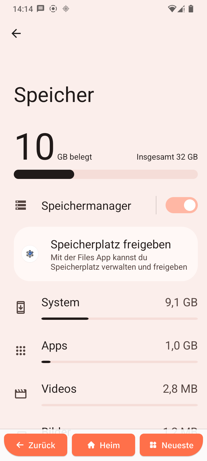 Speichernutzung