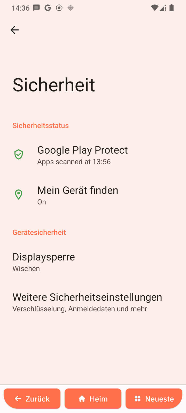 Weitere Sicherheitseinstellungen