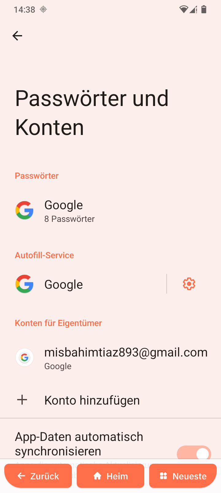 Passwörter und Konten