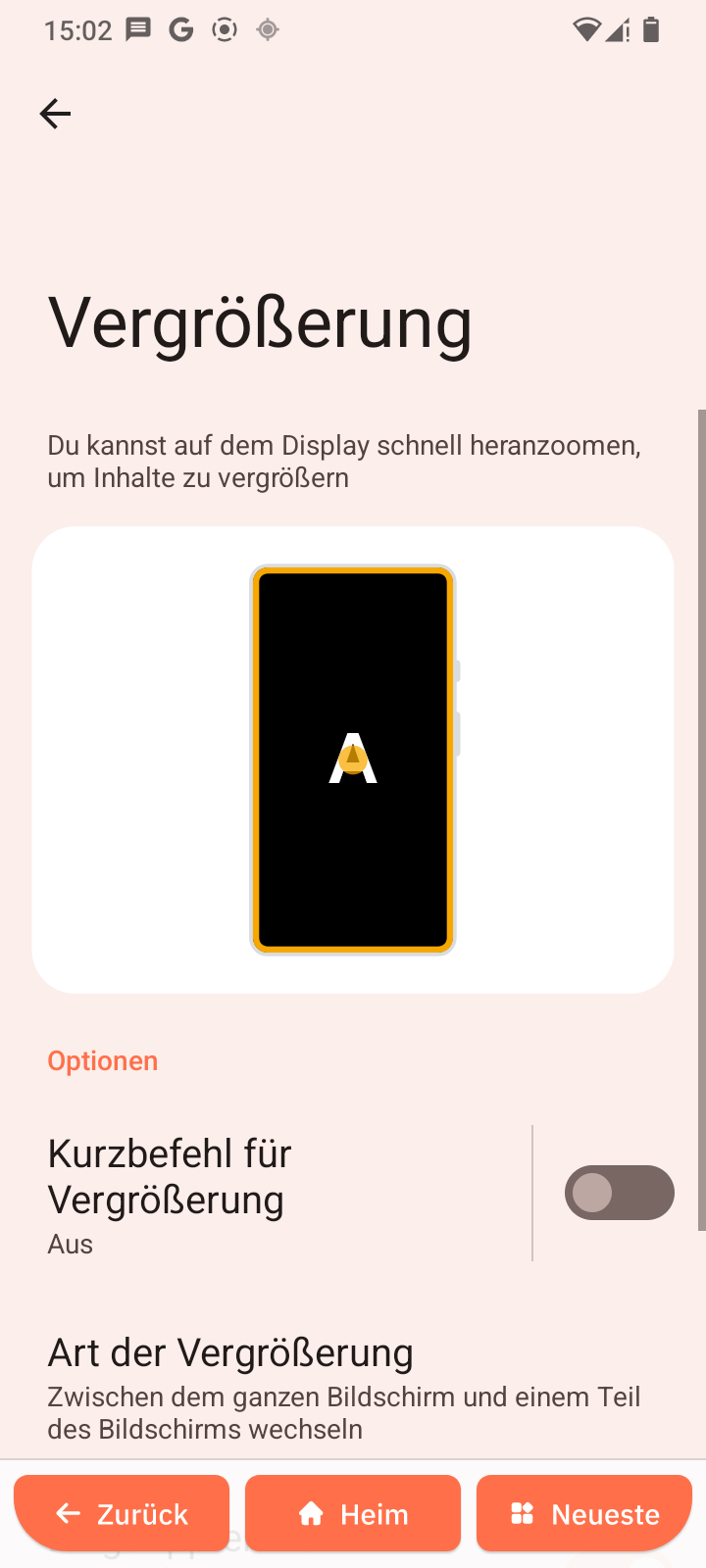 Vergrößerung