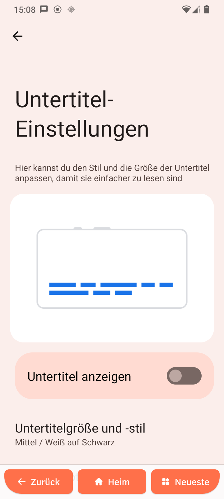 Untertitel-Einstellungen