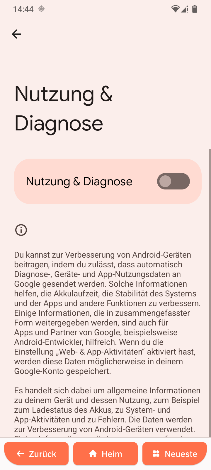 Nutzung und Diagnose