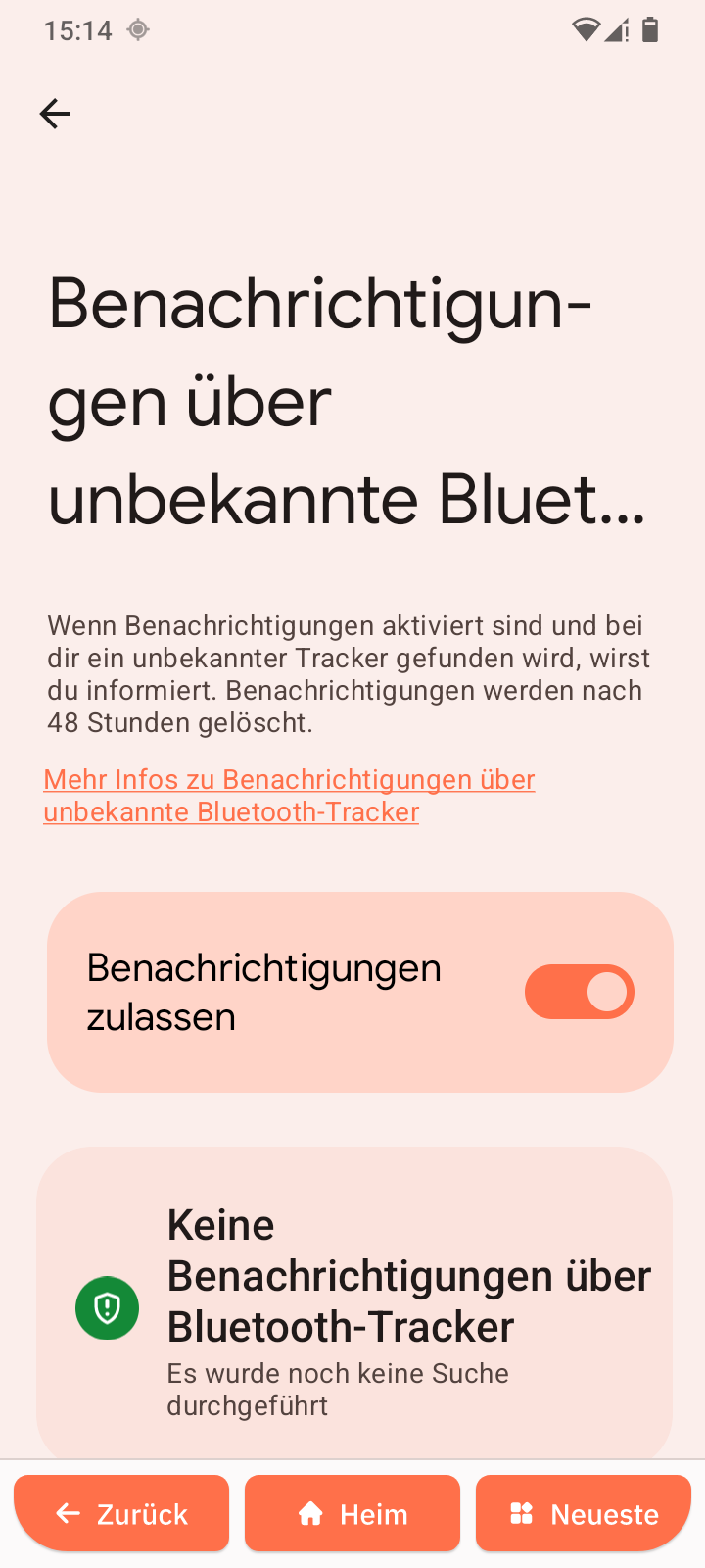 Warnungen vor unbekannten Trackern1