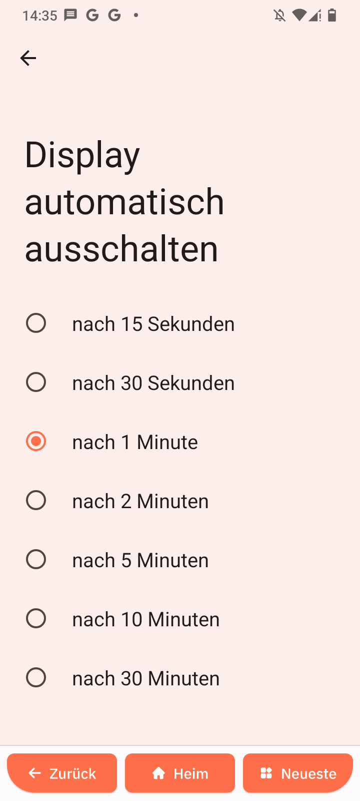 Bildschirm-Timeout