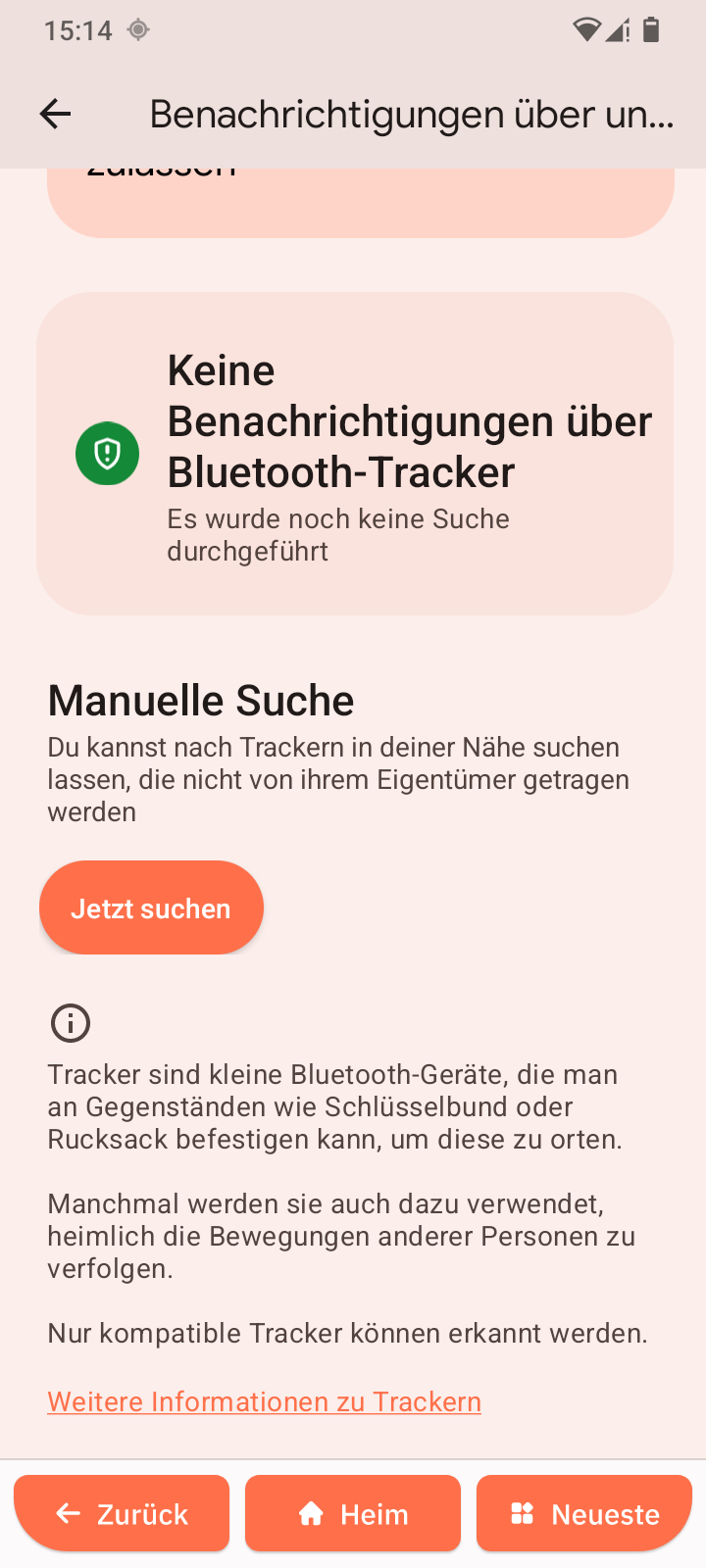 Warnungen vor unbekannten Trackern2