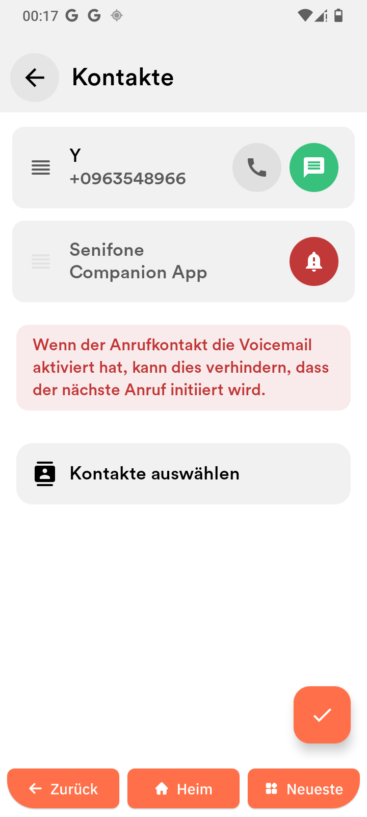Notfallkontakte hinzufügen