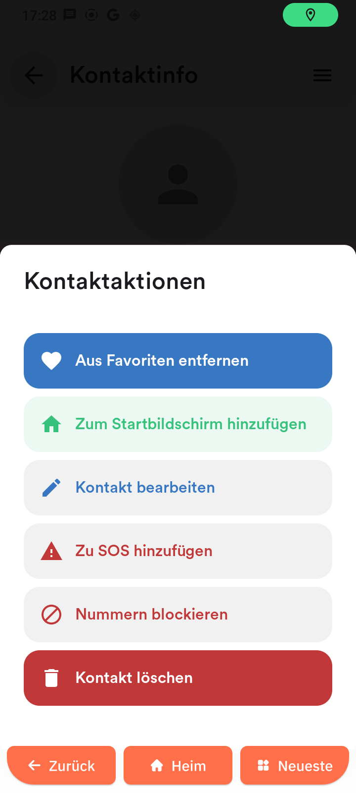 Einen Kontakt blockieren