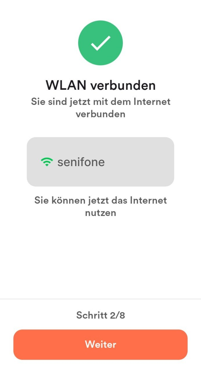 Bestätigung der WLAN-Verbindung