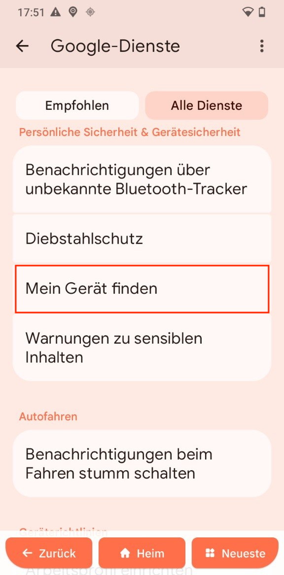 Mein Gerät finden