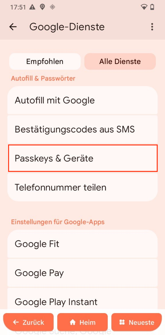 Passkeys und Geräte