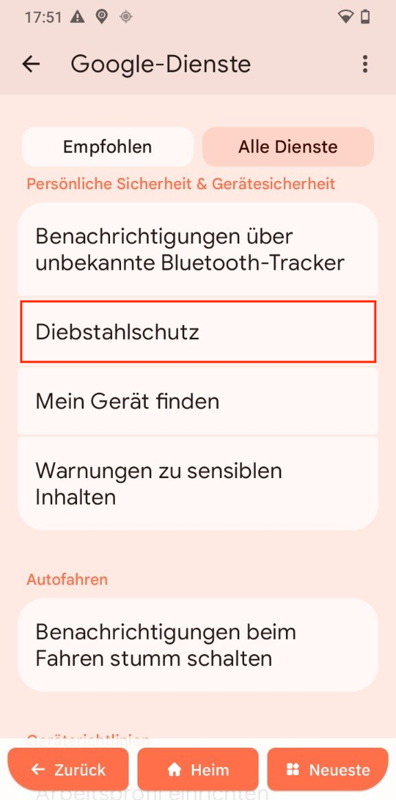 Diebstahlschutz