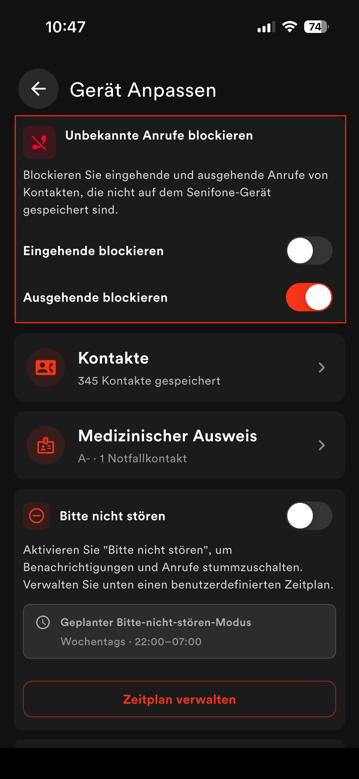 Unbekannte Anrufe blockieren