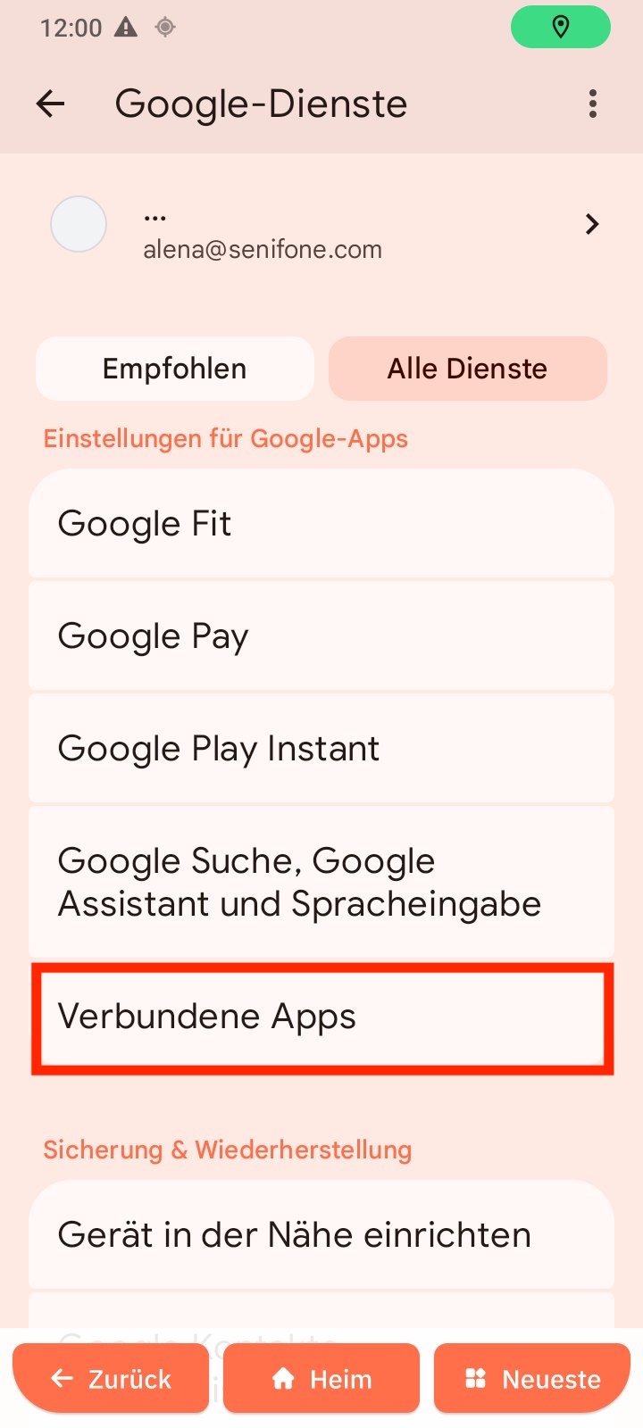 Verbundene Apps