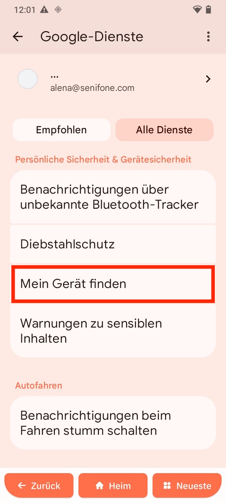 Mein Gerät finden