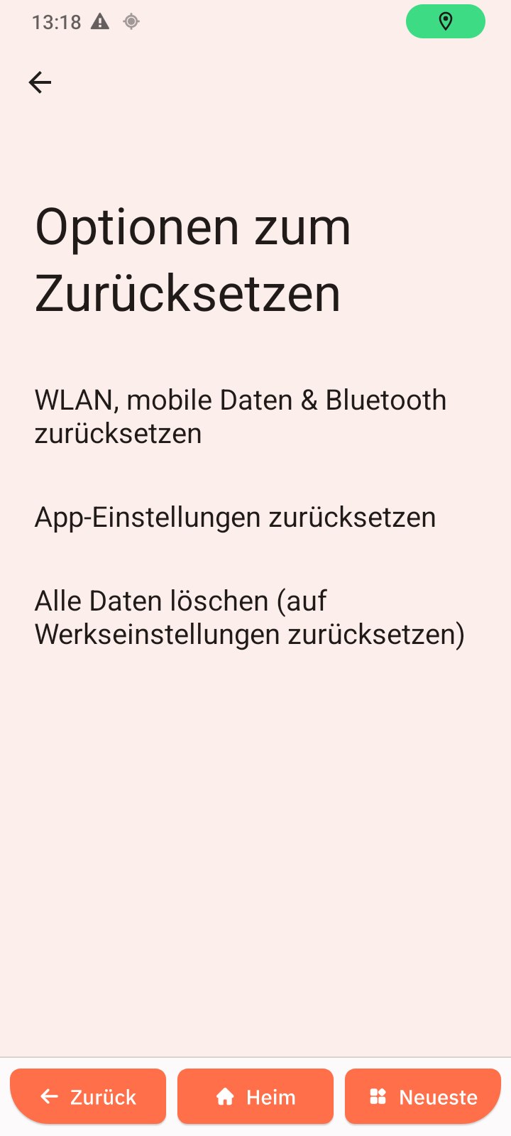 Zurücksetzen