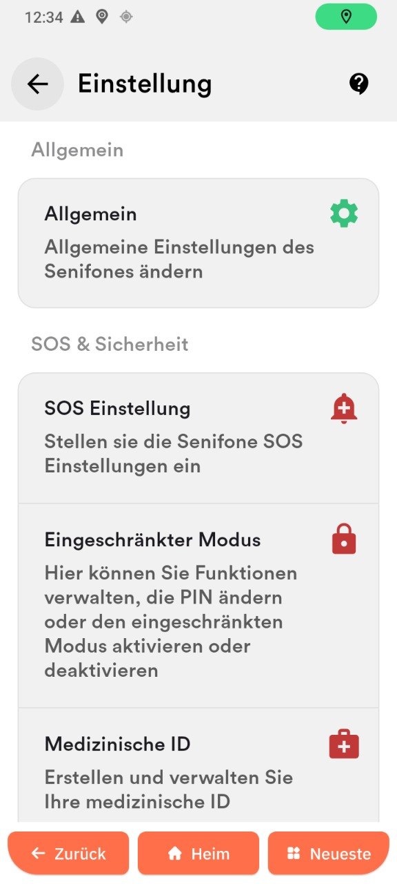 Übersicht der Einstellungen