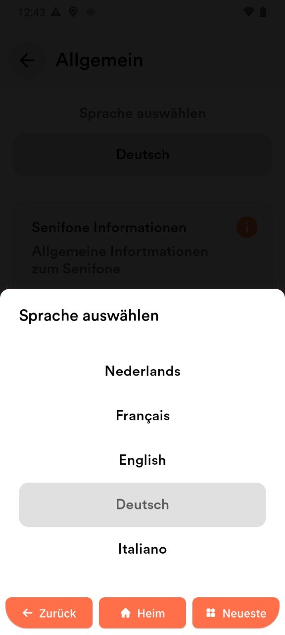 Liste der verfügbaren Sprachen