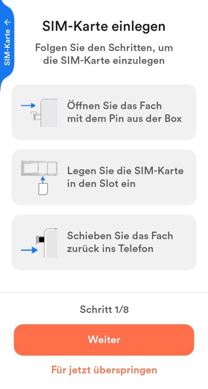SIM-Karte einsetzen