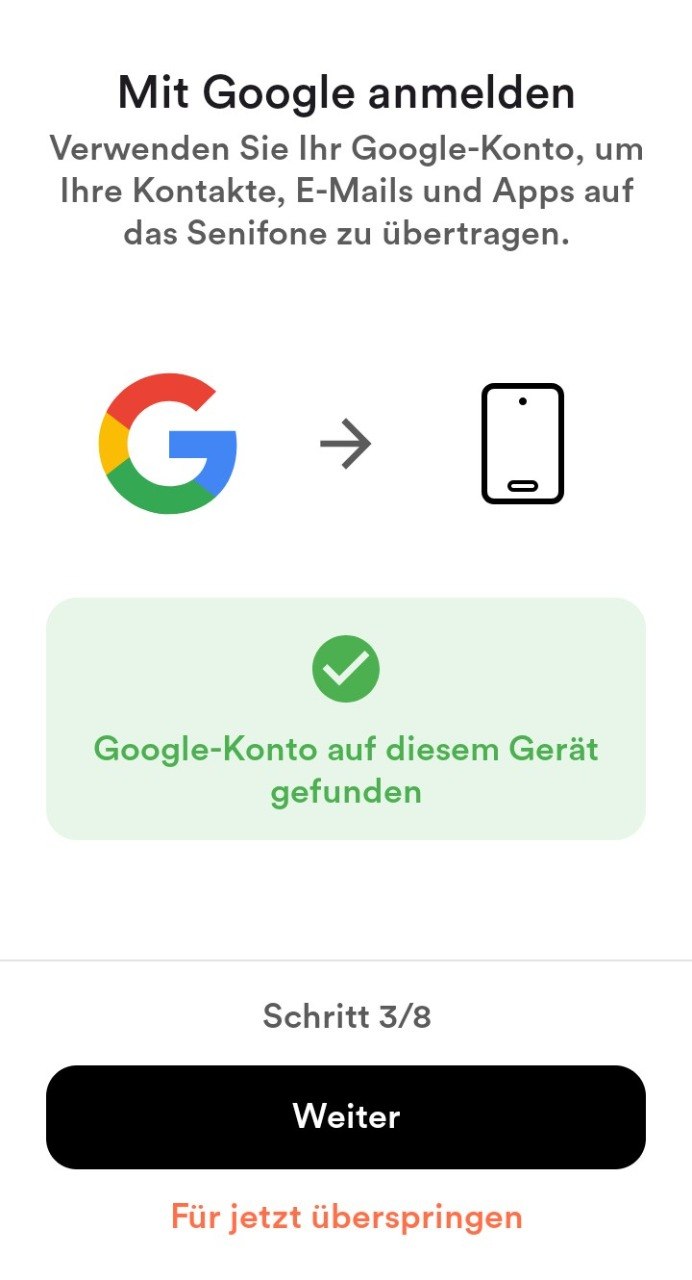 Bildschirm zur Anmeldung beim Google-Konto