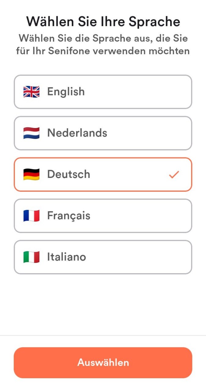 Wählen Sie eine Sprache in der Sprachauswahl.