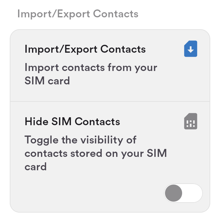 Kontakte importieren/exportieren