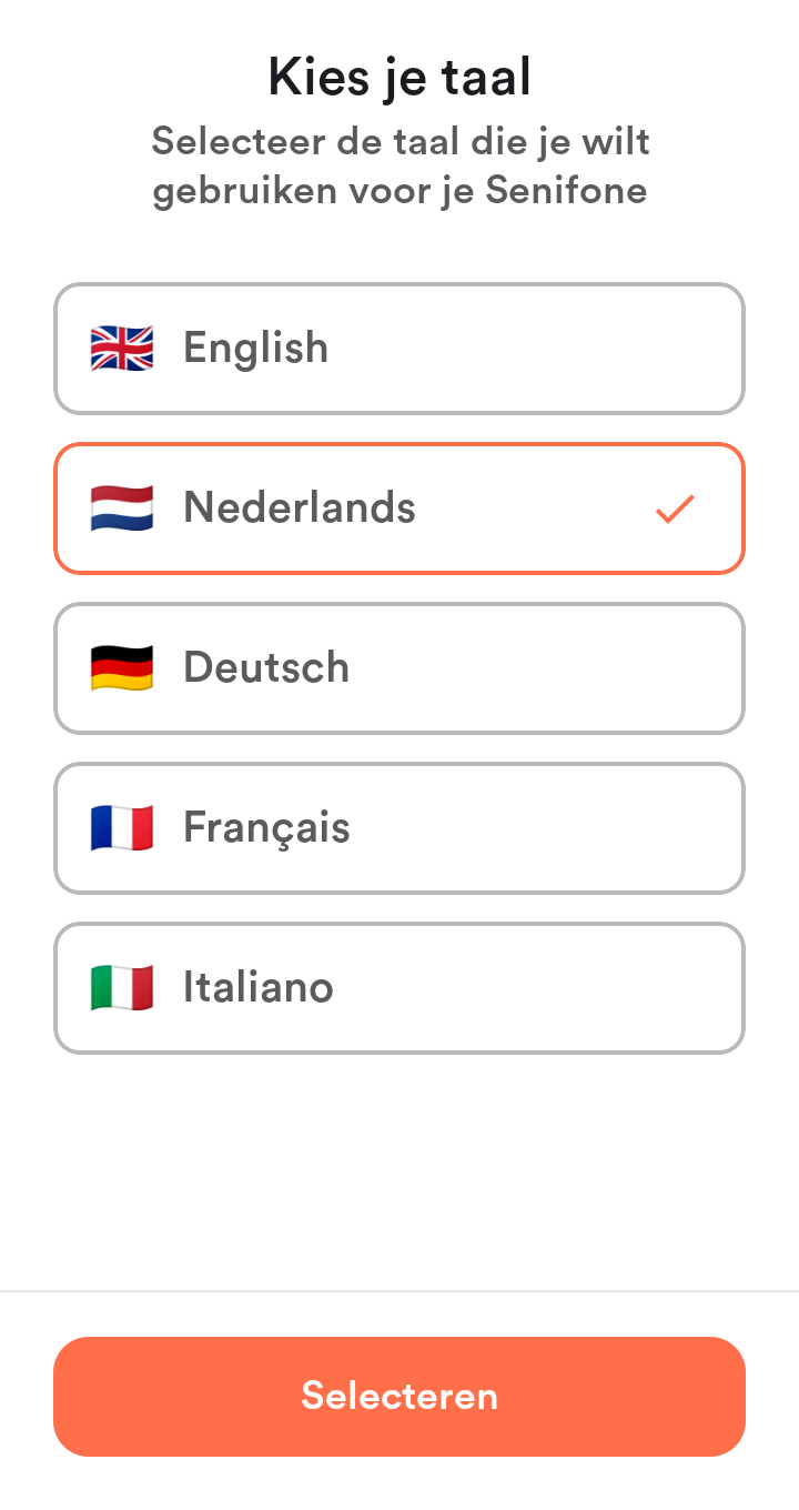 Wählen Sie eine Sprache in der Sprachauswahl.