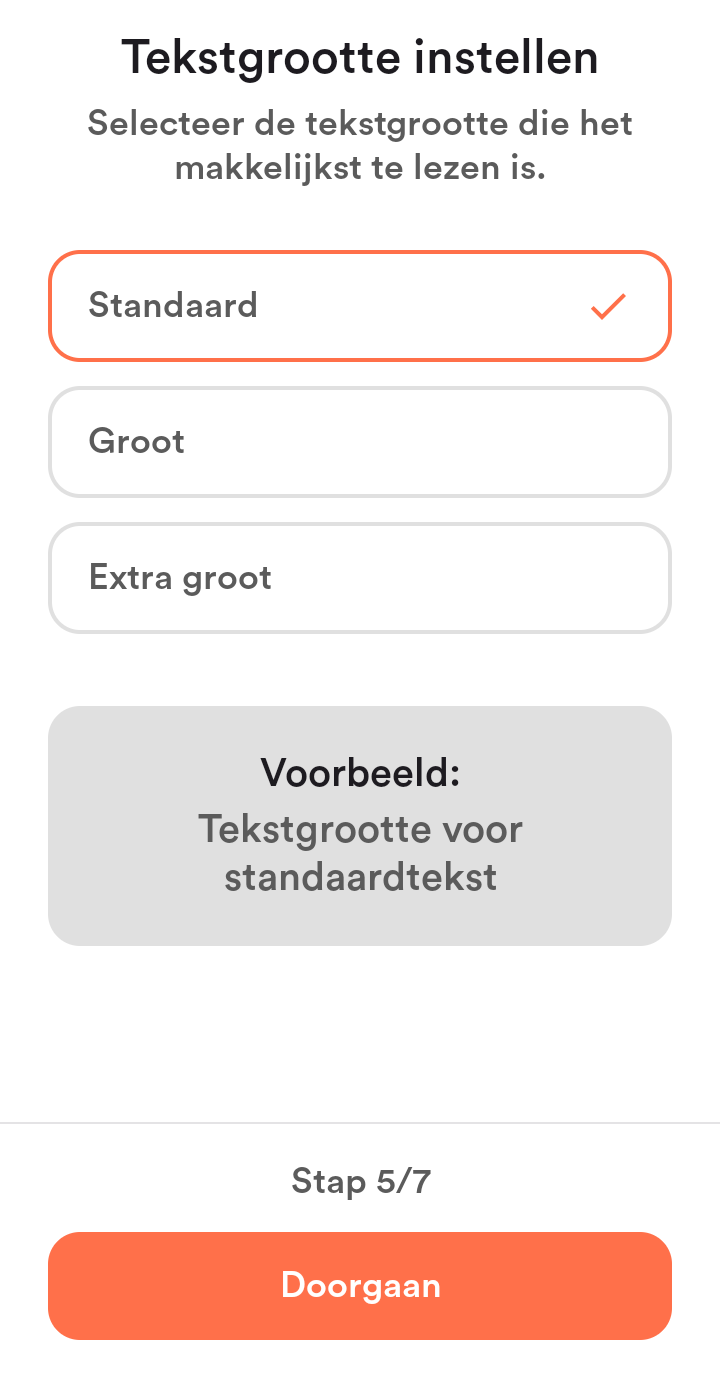Auswahl der Textgröße
