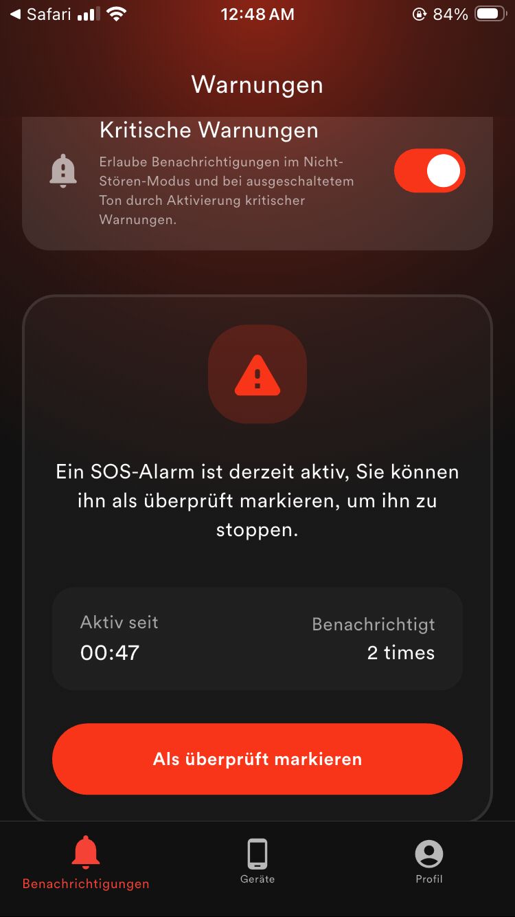 SOS-Warnungen