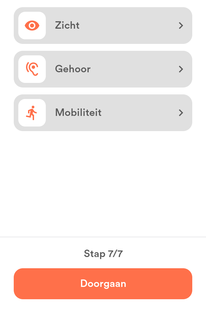 Selectie voor de toegankelijkheidsinstellingen.