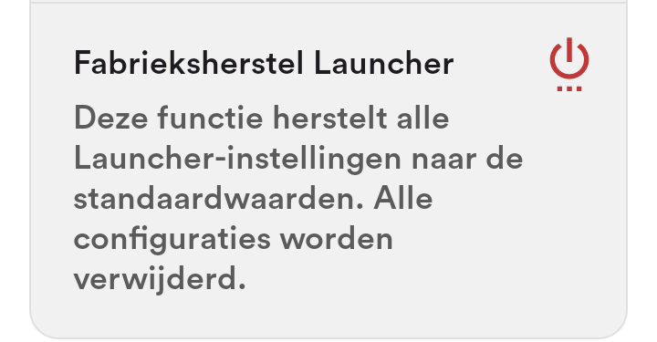 Fabrieksherstel Launcher en systeemsoftware